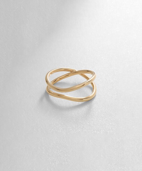 COCOSHNIK 指輪 リング K10ダブルウェーブ レディース : ZOZOTOWN