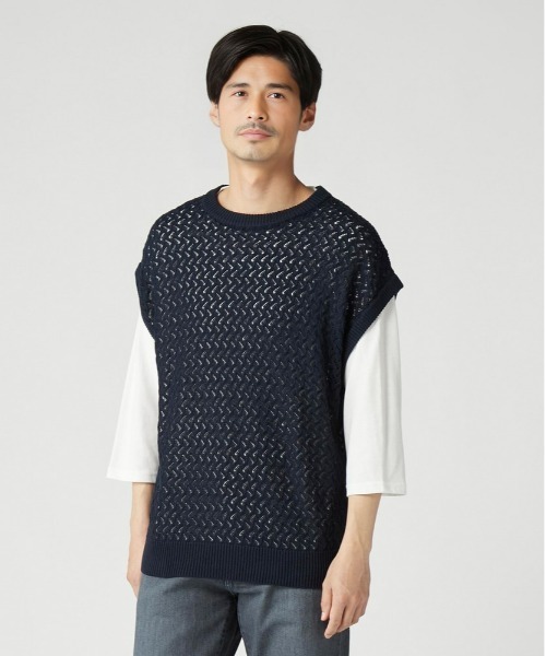 楽天市場】透かし編み ニット 半袖 トップス tシャツ チュニック