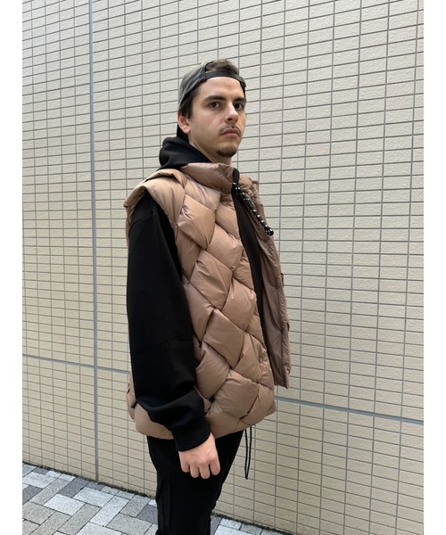 wjk キャメル ダウンベスト スタンドカラー wjk キャメル ダウンベスト スタンドカラー