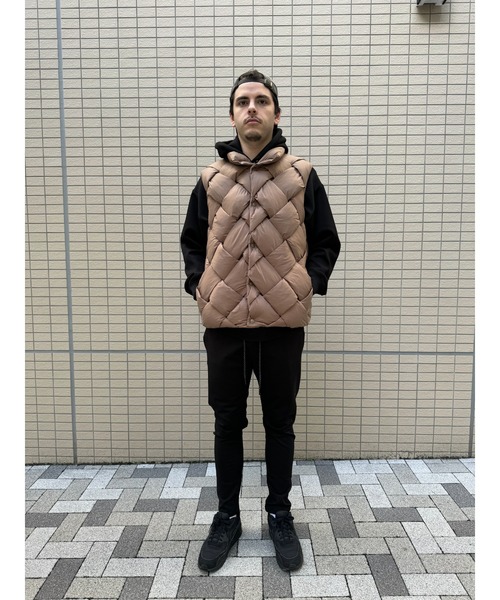 MMMM ベスト ジレ MMMM/ウィービングダウンスタンドカラーベスト