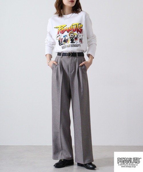 tシャツ スヌーピー「SNOOPY」O/E Heavy Weight 1Pocket T-shirts(Aloha) レディース メンズ PEANUTS tシャツ スヌーピー ヘビーウェイト ロック 長袖 T