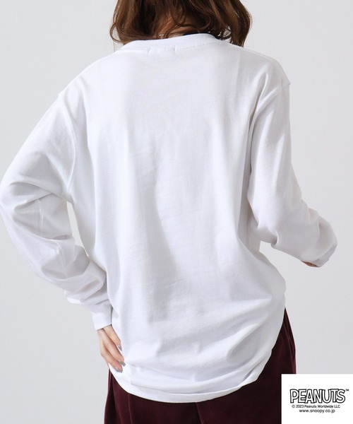 PEANUTS tシャツ スヌーピー ヘビーウェイト ロック 長袖 T