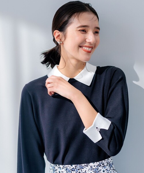 組曲（KUMIKYOKU） ニット セーター Elena襟付きニットプルオーバー