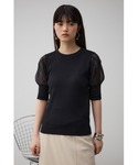tシャツ シアースリーブパフトップス レディースの詳細画像4