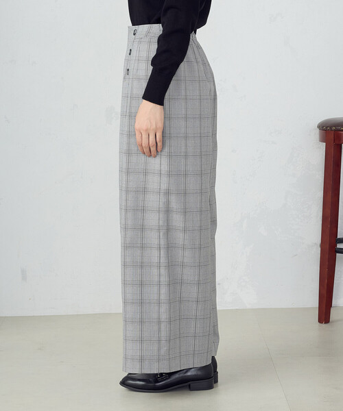 COMME CA ISM パンツ ポリエステルレーヨングレンチェック