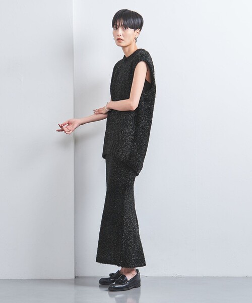 CINOH ベスト 「別注」「CINOH」ラメ ニットベスト BLACK-united LOVE 