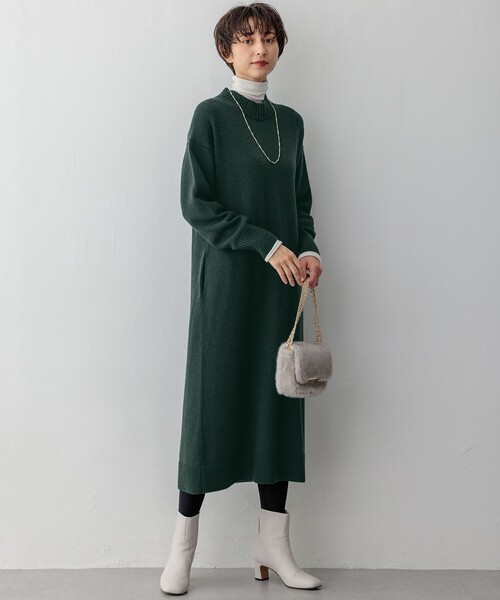 23区 ワンピース 「洗える」カシミヤブレンド ニットワンピース