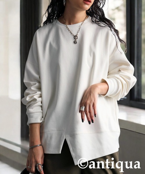 antiqua（アンティカ） トレーナー スウェット スリット切り替えプル