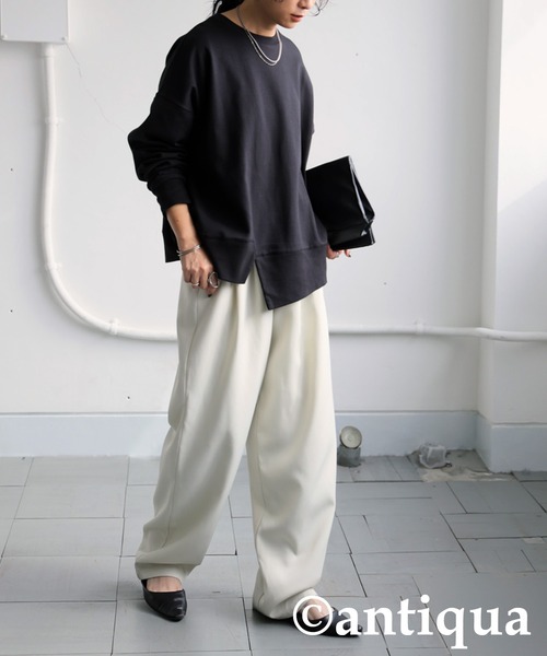 antiqua（アンティカ） トレーナー スウェット スリット切り替えプル