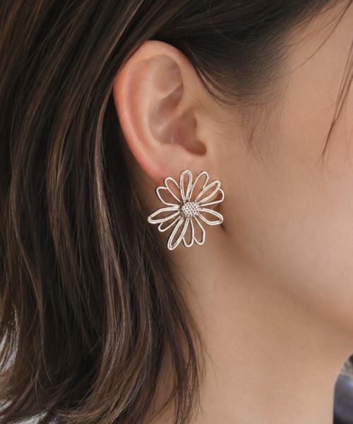 ciite' つけっぱなし ピアス フラットデイジー ピアス (両耳用