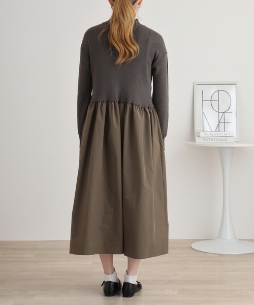 ワンピース A.N.L ラインスリーブニット切り替えワンピース : ZOZOTOWN