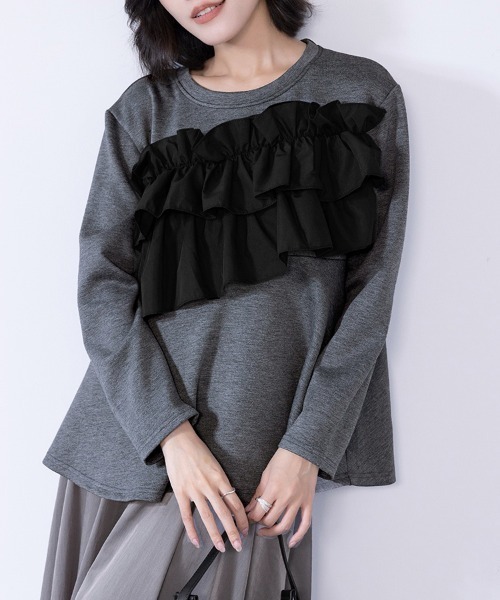 tシャツ ドッキングフリルカットソー レディース : ZOZOTOWN Yahoo!店