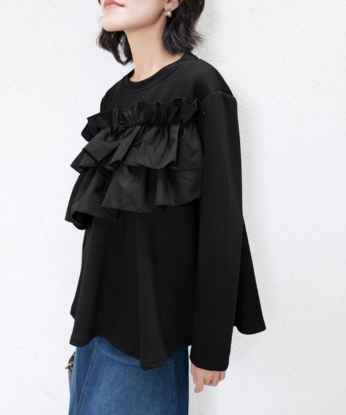 tシャツ ドッキングフリルカットソー レディース : ZOZOTOWN Yahoo!店