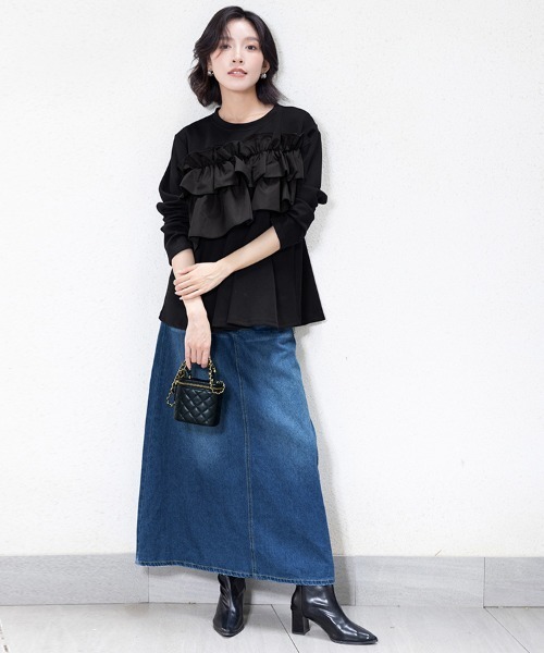 tシャツ フリルドッキングTシャツ レディース チュールフリルドッキングTシャツ – レディースファッション通販