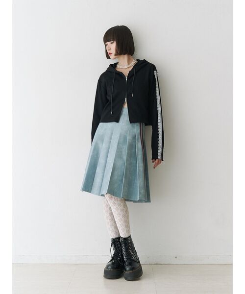 jouetie スカート フェイクレザーラインプリーツスカート