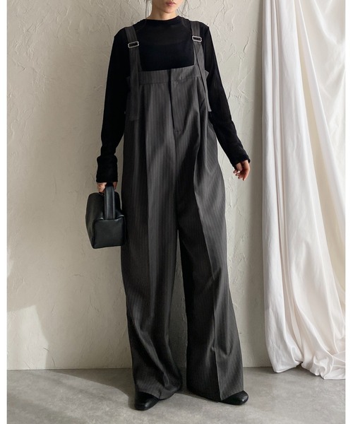 She's Closet サロペット オーバーオール フロントジップタック入り