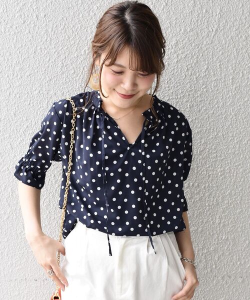 「SHIPS any」 半袖シャツ ONE SIZE オフホワイト レディース SHIPS any 「SHIPS any」 半袖ブラウス ONE SIZE オフホワイト