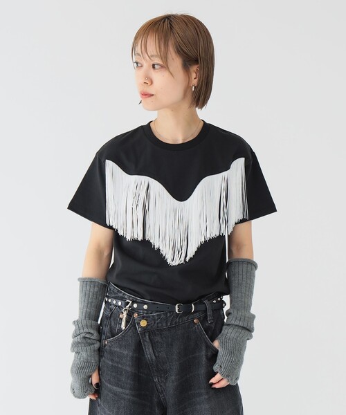 tシャツ 「別注」Wrangler × maturely / フリンジ ショートスリーブ Tシャツ レディース