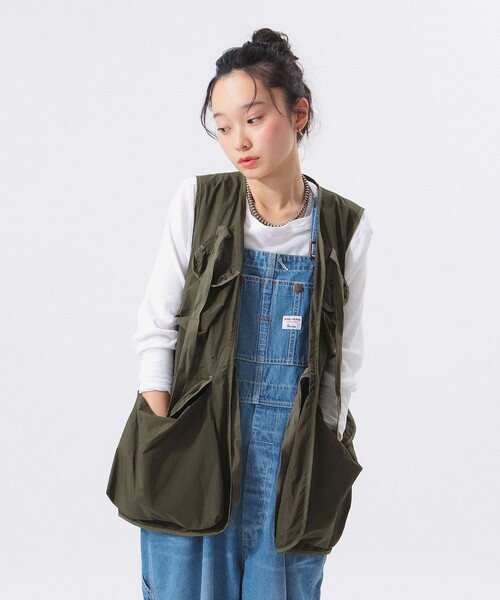 BEAMS BOY ベスト ジレ リップストップ ミリタリー レディース