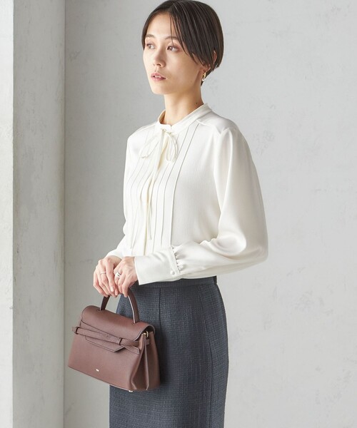 SHIPS（シップス） ブラウス シャツ 「手洗い可能」ハンマー サテン