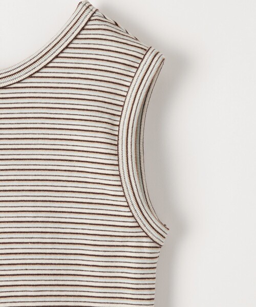 美品 Steven Alan コットン ボーダー柄 膝丈 BDシャツワンピース Steven Alan＞コットン ボーダー タンクトップ ワンピース