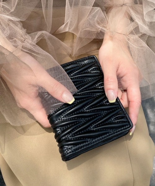 ＊未使用品＊ブラック キルティング/シルバー 折り財布 ケース DONOBAN（ドノバン） ミニ 二つ折り 二つ折り財布 財布 キルティング