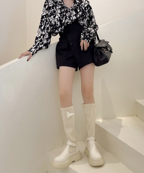 Lace Ladies（レースレディース） ブーツ 異素材 ソックス 厚底 ベルト