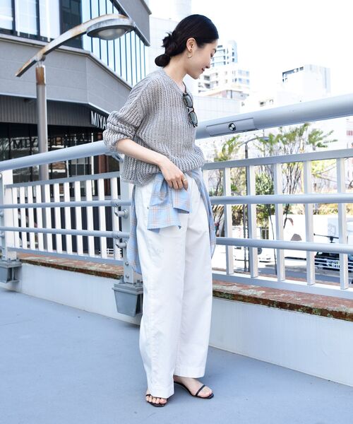 le.coeur blanc（ルクールブラン） ニット セーター ハシゴ調透かし柄