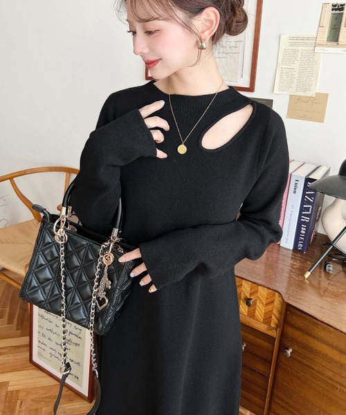 moment+ tシャツ アシメカットアウトスウェットライクウォッシャブル