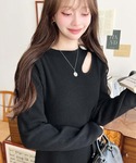 tシャツ アシメカットアウトスウェットライクウ...の詳細画像1