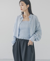 LOWRYS FARM ブラウス シャツ ストライプ2PシャツLS 288095