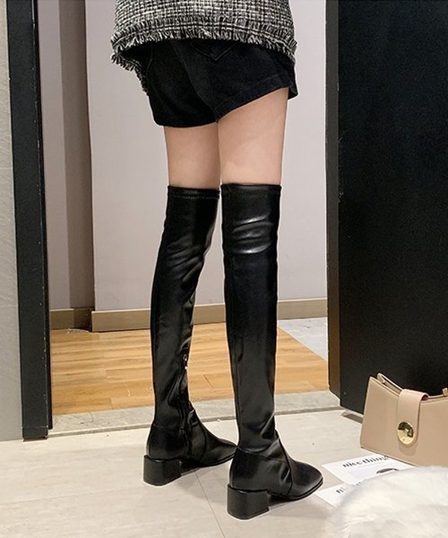 「Miniministore」 ロングブーツ 37 ブラック レディース_画像4