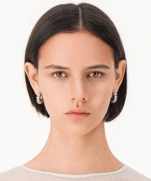 フランス製★JUSTINE CLENQUET★COLINS 丸みリング付き ピアス Justine Clenquet(ジュスティーヌクランケ) ピアス(レディース