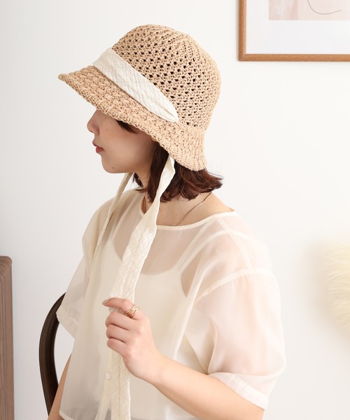 夏らしい綿麻素材 つばを折り返してもOK☆Hermes\tGaelleハット 楽天市場】両面使える 帽子 レディース UVカット つば広 花柄