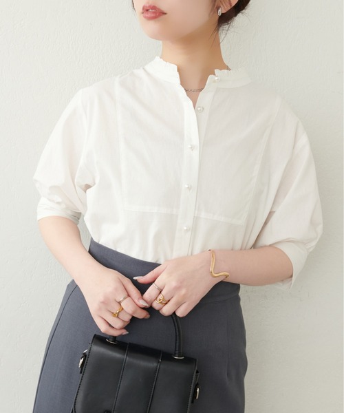 ブラウス シャツ ジャガードヨークパールボタンブラウス レディース 楽天市場】シャツ ブラウス レディース トップス 春 夏 半袖 五