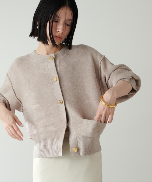 LARUTA（ラルータ） ニットカーディガン FREE アイボリー レディース