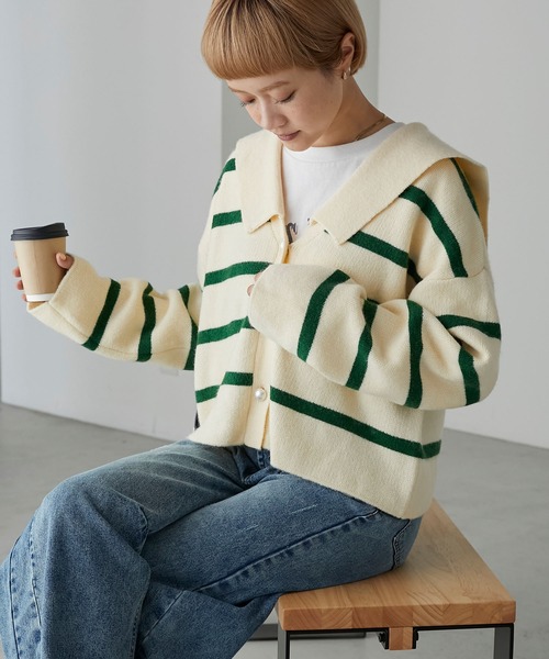 「forksy.」 ニットカーディガン FREE アイボリー レディース_画像6