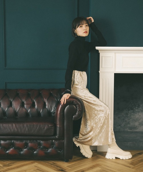 「MIEL CRISHUNANT」 ロングスカート FREE ライトベージュ レディース_画像7