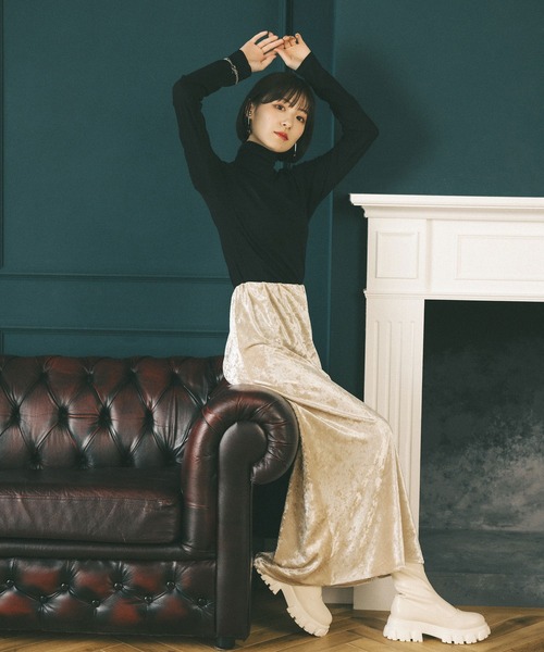 「MIEL CRISHUNANT」 ロングスカート FREE ライトベージュ レディース_画像8