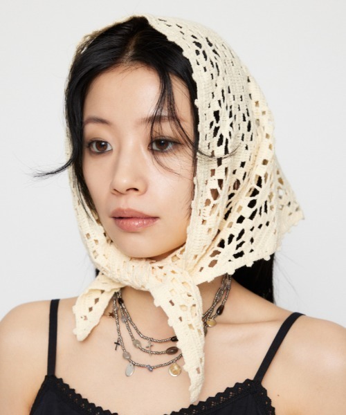 LAGUA GEM（ラグアジェム） スカーフ バンダナ CROCHET ヘッドスカーフ