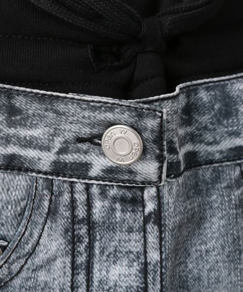 【正規品】open yy オープンワイワイ スカート スカート 「OPEN YY / オープンワイワイ」FRONT JEAN EFFECTJERSEY