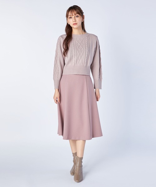 LAISSE PASSE 「LAISSE PASSE」 フレアスカート 36 ピンク