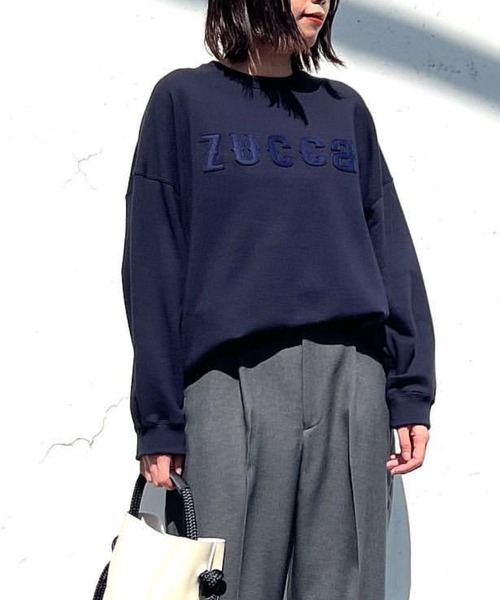 「ZUCCa」 スウェットカットソー M size ネイビー レディース
