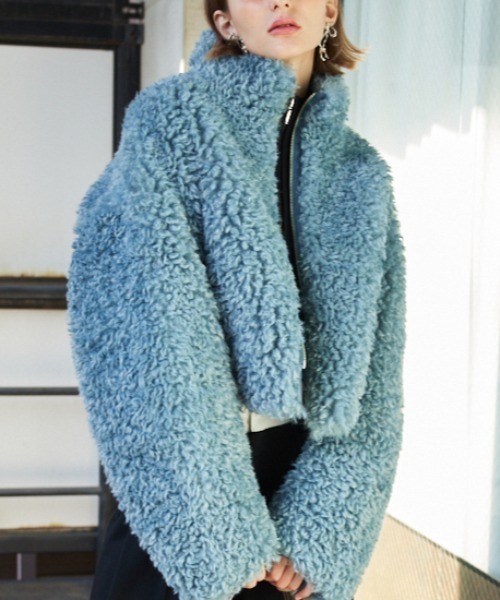 SLY（スライ） ジップアップブルゾン FREE ブルー レディース