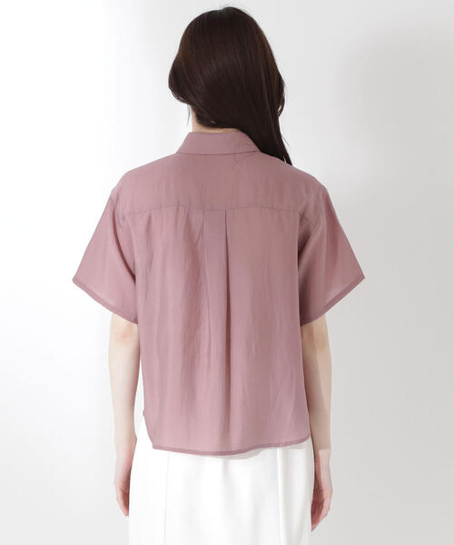 ブラウス シャツ タイ付きシアー半袖シャツ / 1215110602 レディース タイ付きシアー半袖シャツ | PROPORTION BODY DRESSING