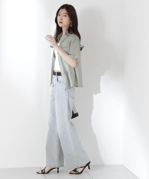 ブラウス シャツ タイ付きシアー半袖シャツ / 1215110602 レディース タイ付きシアー半袖シャツ | PROPORTION BODY DRESSING