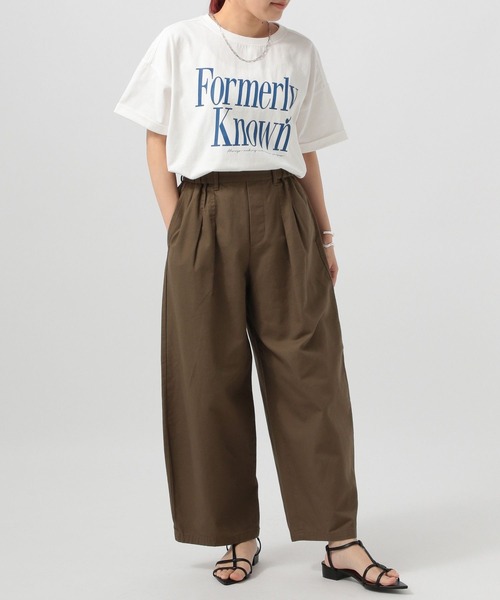 BAYFLOW【低身長cahoさんコラボ】カーブパンツ　ホワイト BAYFLOW パンツ 「低身長caho146cmさんプロデュース」カーブ
