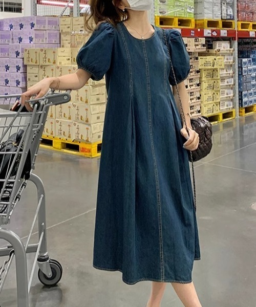 LA POMME デニムワンピース 半袖 FAVORITO ワンピース 半袖デニムワンピース : ZOZOTOWN Yahoo!店