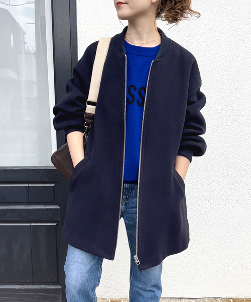 スピック&スパン　ネイビー ジップアップコート Spick＆Span（スピック アンド スパン） 「Spick & Span」 ジップ