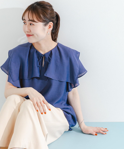 「URBAN RESEARCH ROSSO WOMEN」 半袖ブラウス FREE ブルー レディース